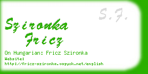 szironka fricz business card